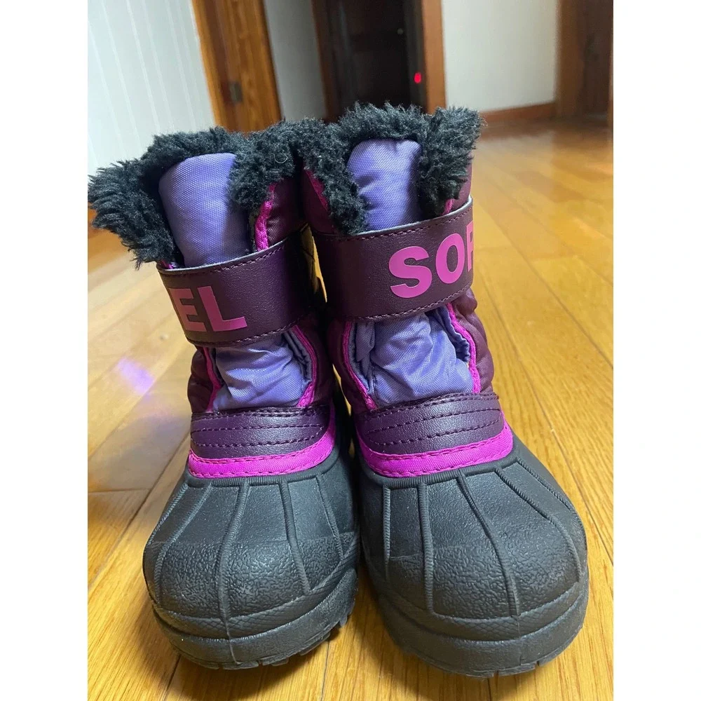Sorel Kids Snow Commander Purple Pink Winter Boots NC1877-562 Size 8 Toddler